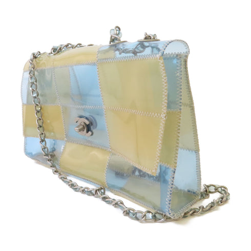 CHANEL CC SHW Chain Shoulder Bag/Crossbody Bag PVC Translucent Blue/Yellow