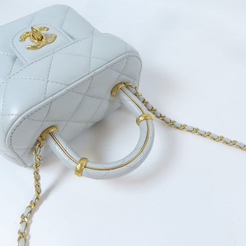 CHANEL Quilted CC GHW Vanity Case Chain Shoulder Bag AS3973 Lambskin Leather