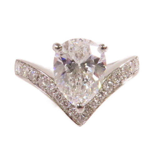 FINE JEWELRY 2.032ct Diamond 0.33ct Diamond Ring PT900 Platinum US#4.5