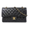 CHANEL Quilted CC GHW Classic Chain Shoulder Bag A01112 Lambskin Leather Black