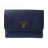 PRADA GHW Fold Wallet 1MH523 Saffiano Leather Navy