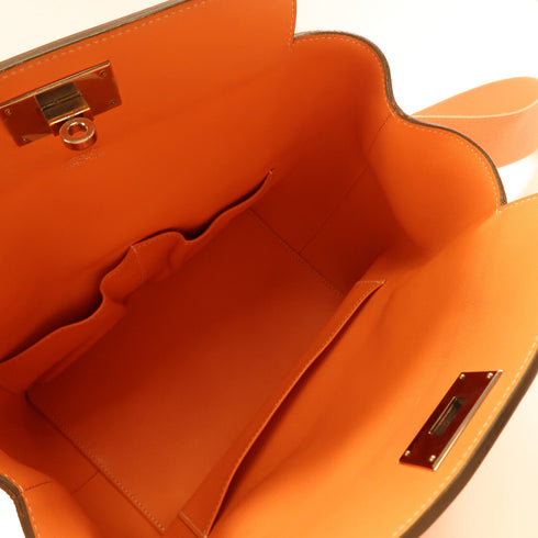 HERMES SHW Toolbox 20 2Way Shoulder Bag Evercolor Leather L5 Crevette Orange