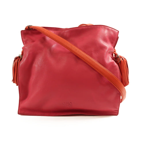 LOEWE SHW Shoulder Bag Calfskin Leather Pink/Red