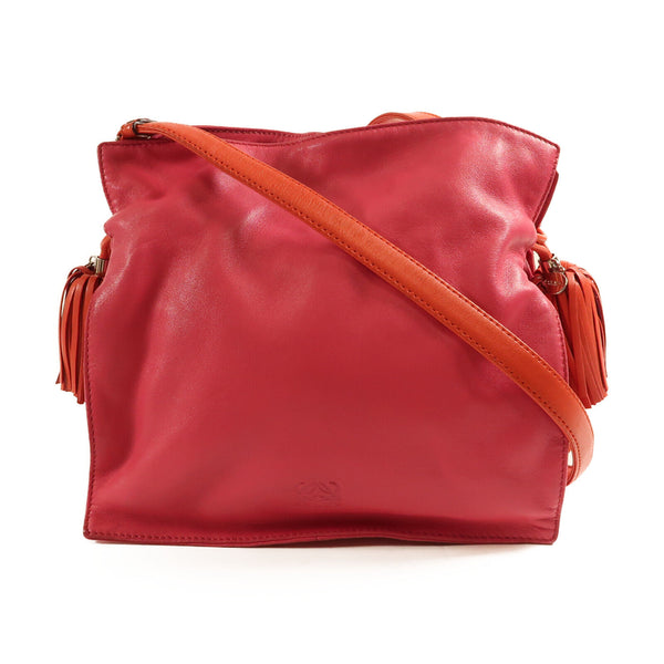 LOEWE SHW Shoulder Bag Calfskin Leather Pink/Red