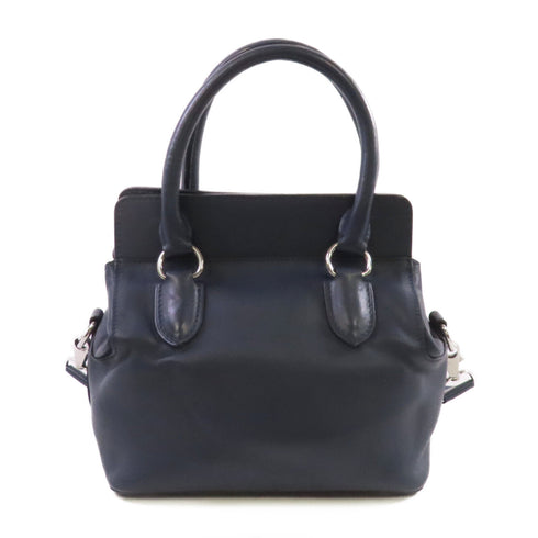 HERMES PHW Toolbox 20 Handbag Shoulder Bag Evercolor Leather Bleu Agate