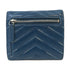 CHANEL Herringbone CC SHW Wallet Calfskin Leather Blue