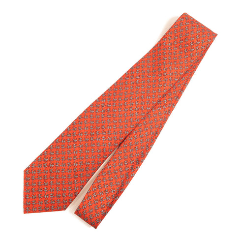 HERMES Tie Ties Silk Red