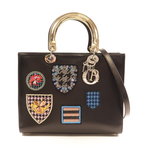 Christian Dior CD Leather Lady Dior Limited Edition 2 Way Shoulder Bag Leather