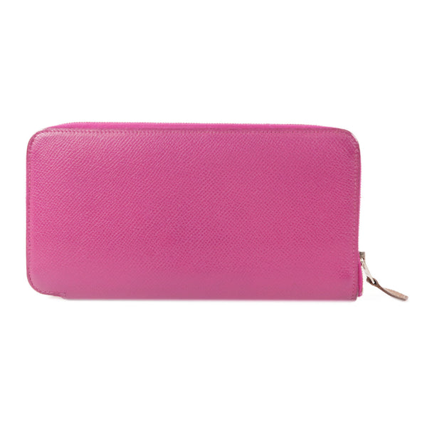 HERMES PHW Silk In Classique Long Wallet 075187CK Epsom Leather Purple