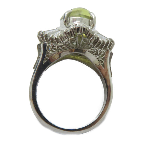 FINE JEWELRY 4.80ct Cat's Eye 1.86ct Diamond Ring PT900 Platinum US#6