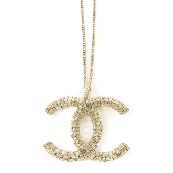 CHANEL CC Necklace Metal White/Gold