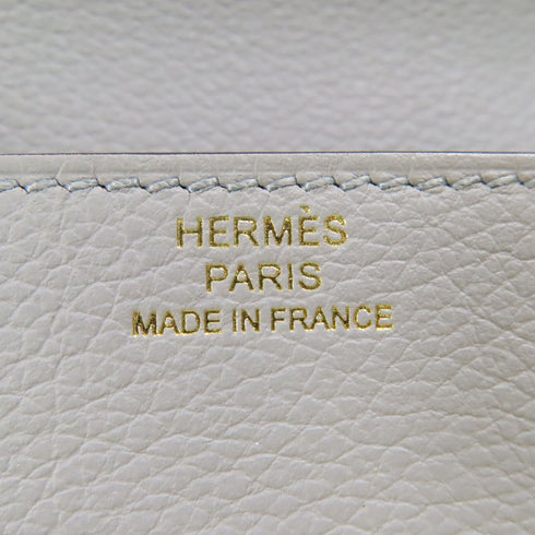 HERMES GHW Roulis Slim Wallet H082053CP Evercolor Leather Bleu Glacier