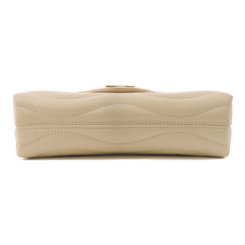 LOUIS VUITTON LV GHW New Wave Chain Bag Shoulder Crossbody Handbag Leather Beige