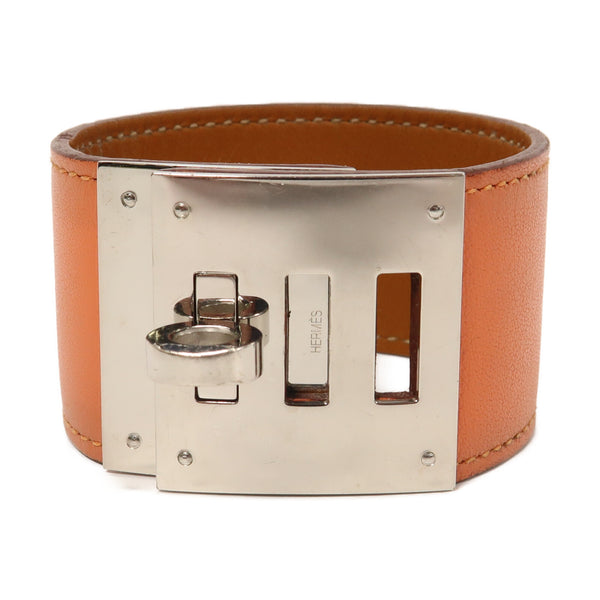 HERMES Kelly Dog Bracelet Swift Leather Orange