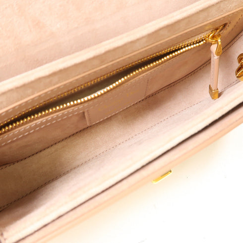 Christian Dior CD GHW Montaigne Avenue Shoulder Bag Calfskin Leather Pink