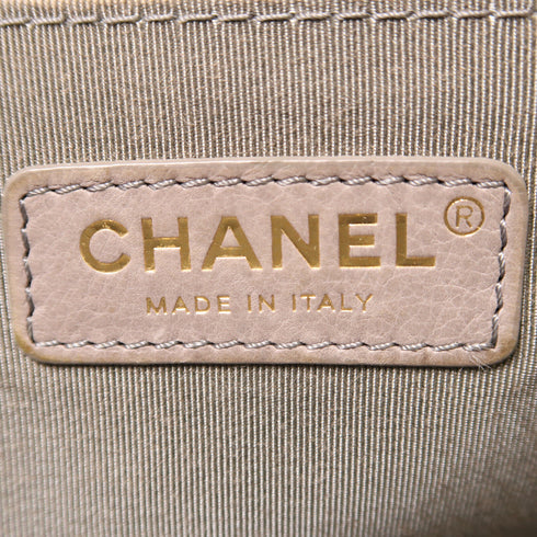 CHANEL CC GHW Boy 25 Chain Shoulder Bag A67086 Calfskin Leather Grey