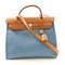 HERMES PHW Herbag PM 2 Way Bag Canvas/Leather J7 Bleu Lin