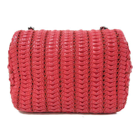 CHANEL CC SHW Chain Shoulder Bag Lambskin Leather Red v1