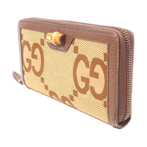GUCCI Diana Jumbo GG Wallet 658634 Canvas Brown