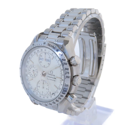 OMEGA Speedmaster Daydate Automatic Watch 3521.3/1997 Stainless Steel White