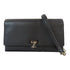 Agnes b. SHW Chain Shoulder Bag Calfskin Leather Black