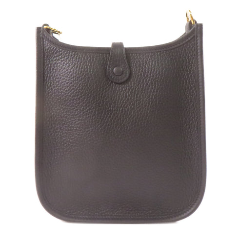 HERMES GHW Evelyne TPM Shoulder Bag Leather Black