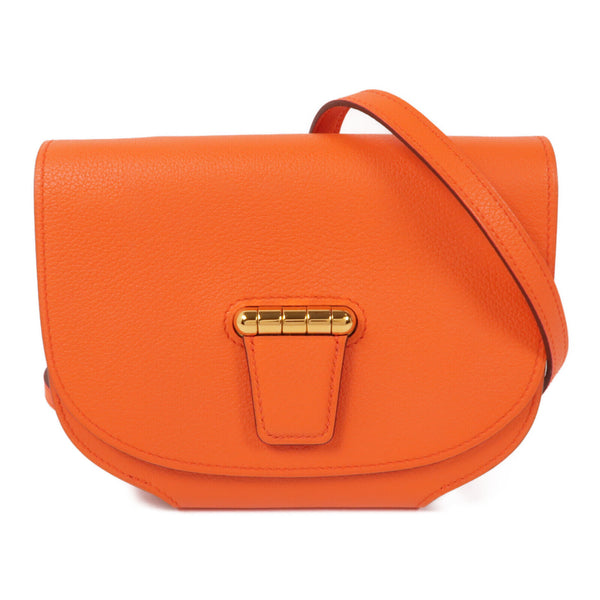 HERMES GHW Mini Convoyeur Shoulder Bag Evercolor Leather 9J Feu