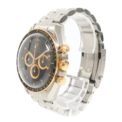 OMEGA Speedmaster Manual Watch 3366.51 (Year 2007) 18K Yellow Gold Steel Black