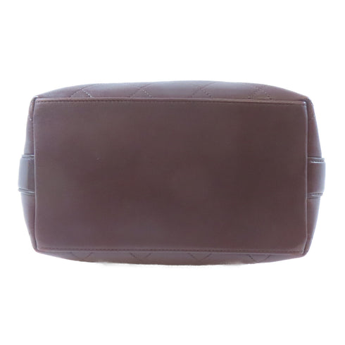 CHANEL Quilted CC GHW Bucket Totebag 2 Way Bag Calfskin Leather Brown