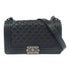 CHANEL Quilted CC SHW Chanel Boy 25CM Shoulder Handbag Calfskin Leather Black
