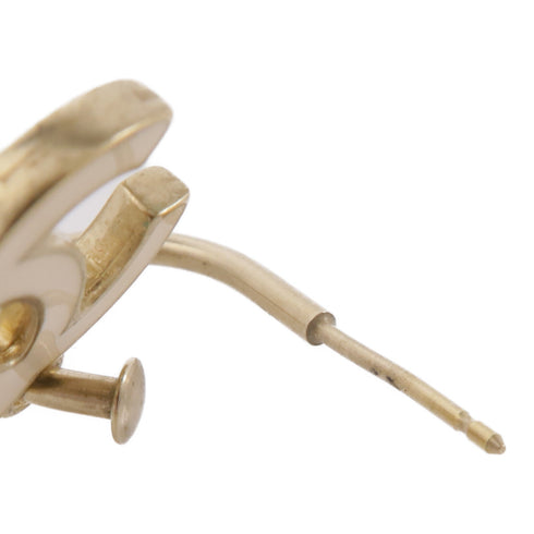 CHANEL CC Earrings Accessories Metal Gold White