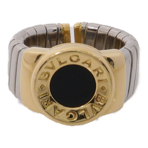 BVLGARI BLV Tubogas Ring US#4.5 18K Yellow Gold Stainless Steel