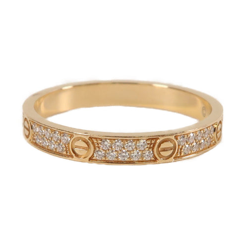 CARTIER Diamond Love Ring 18K Rose Pink Gold US#6 Cartier#52