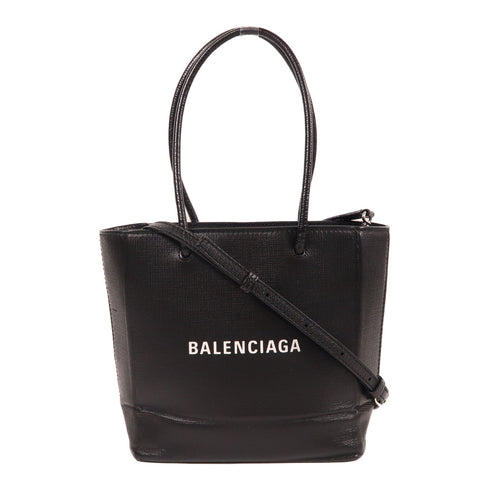 BALENCIAGA SHW 2 Way Shoulder Bag Calfskin Leather Black