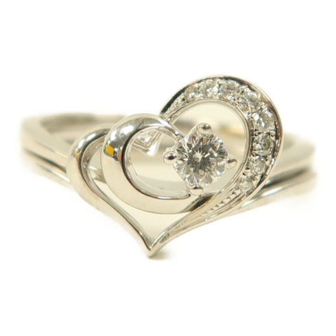 FINE JEWELRY 0.09ct/0.04ct Diamond Ring 18K White Gold US#5