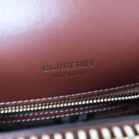 BURBERRY GHW Mini Two Title 2 Way Shoulder Bag Calfskin Leather Black