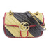 GUCCI GHW GG Marmont Shoulder Bag Calfskin Leather Black Beige
