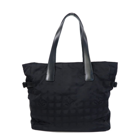 CHANEL CC New Travel Line Shoulder Tote Bag Nylon Black