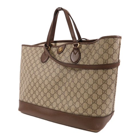 GUCCI GG GHW 2 Way Shoulder Tote Bag 778958 Coated Canvas Brown