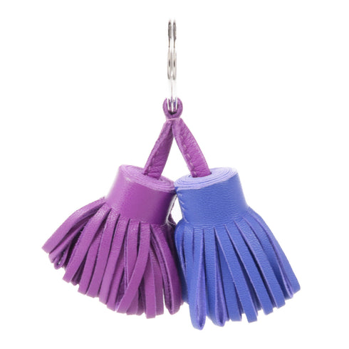 HERMES SHW Duo Carmen Charm Veau Swift Leather Purple Blue