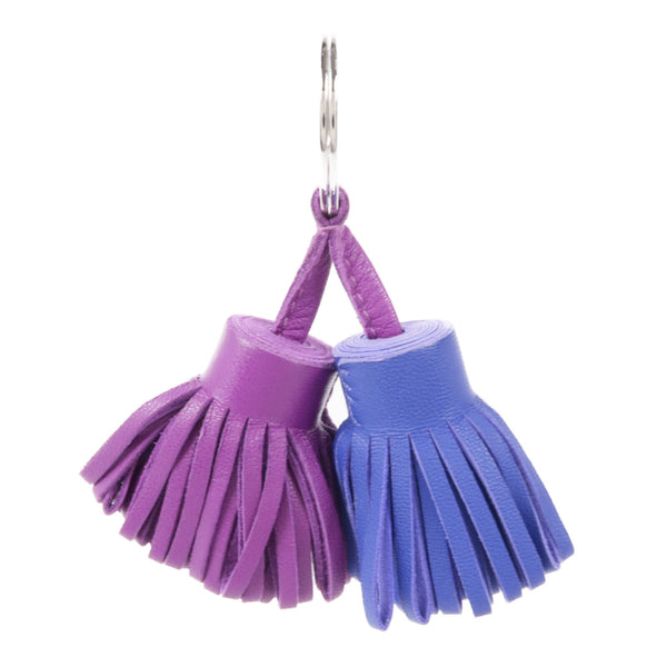 HERMES SHW Duo Carmen Charm Veau Swift Leather Purple Blue