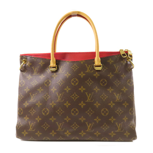LOUIS VUITTON LV GHW Pallas MM 2 Way Shoulder Handbag M41175 Monogram Brown/Red