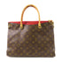 LOUIS VUITTON LV GHW Pallas MM 2 Way Shoulder Handbag M41175 Monogram Brown/Red