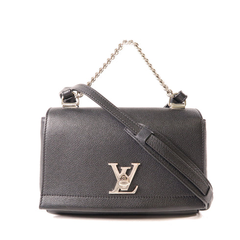 LOUIS VUITTON LV SHW Lockme II BB 2Way Shoulder Handbag Calfskin Leather Black