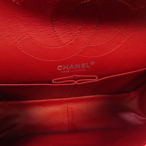 CHANEL CC SHW Quilted 2.55 Chain Shoulder Bag Patent Leather Red