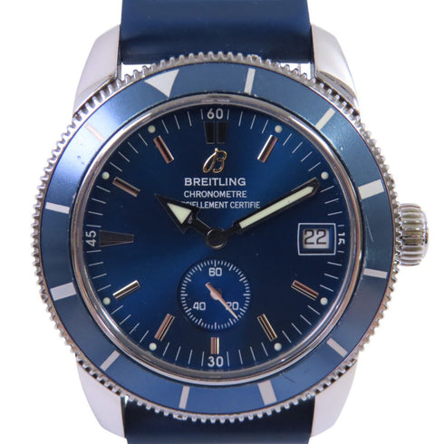 BREITLING Superocean Heritage A37320 Automatic Watch Blue Rubber Belt SS