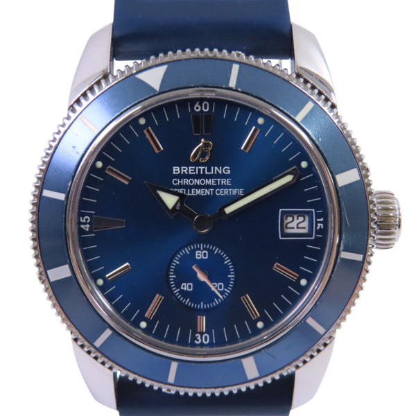 BREITLING Superocean Heritage A37320 Automatic Watch Blue Rubber Belt SS