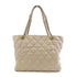 CHANEL Quilted CC GHW Chain Shoulder Tote Bag Calfskin Leather Beige