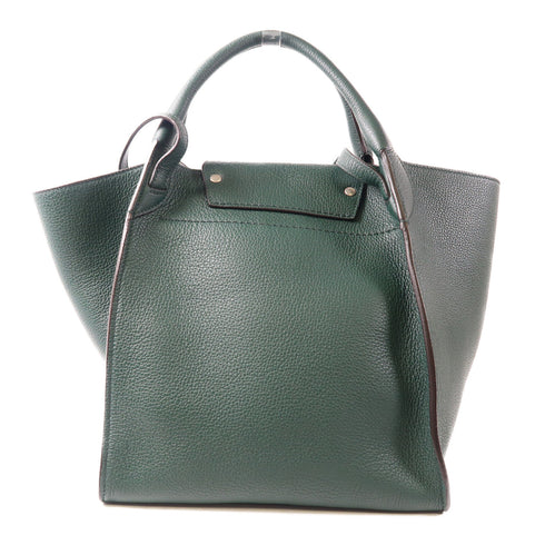 CELINE SHW 2 Way Shoulder Bag Calfskin Leather Green