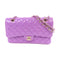 CHANEL Quilted CC GHW Classic Chain Shoulder Bag Patent Leather Purple